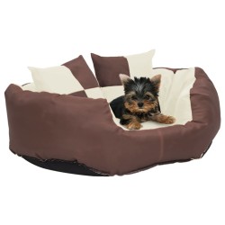 Hundekissen Wendbar und Waschbar Braun und Creme 65x50x20 cm