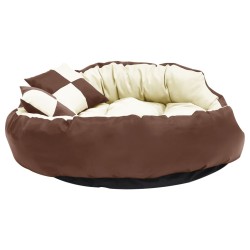 Hundekissen Wendbar und Waschbar Braun und Creme 110x80x23 cm