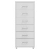 Aktenschrank mit Rollen Grau 28x41x69 cm Metall