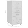 Aktenschrank mit Rollen Grau 28x41x69 cm Metall