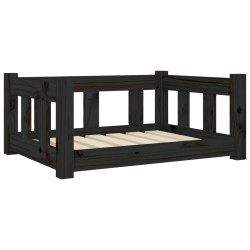 Hundebett Schwarz 65,5x50,5x28 cm Massivholz Kiefer