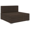 Modular-Sofa-Mittelteil 1 Stk. + Auflagen Poly Rattan Braun