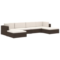 Modular-Sofa-Mittelteil 1 Stk. + Auflagen Poly Rattan Braun