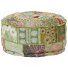 Patchwork Sitzpouf Rund Baumwolle Handgefertigt 40x20 cm Grün