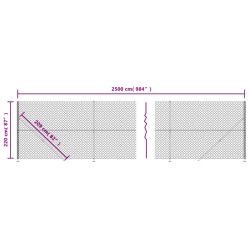 Maschendrahtzaun mit Bodenflansch Anthrazit 2,2x25 m