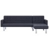 Schlafsofa in L-Form Dunkelgrau Polyester