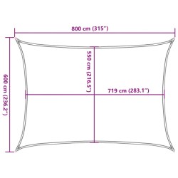 Sonnensegel 160 g/m² Hellgrün 6x8 m HDPE