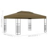 Pavillon 3x4 m Taupe 180 g/m²