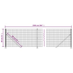 Maschendrahtzaun mit Bodenflansch Grün 0,8x25 m