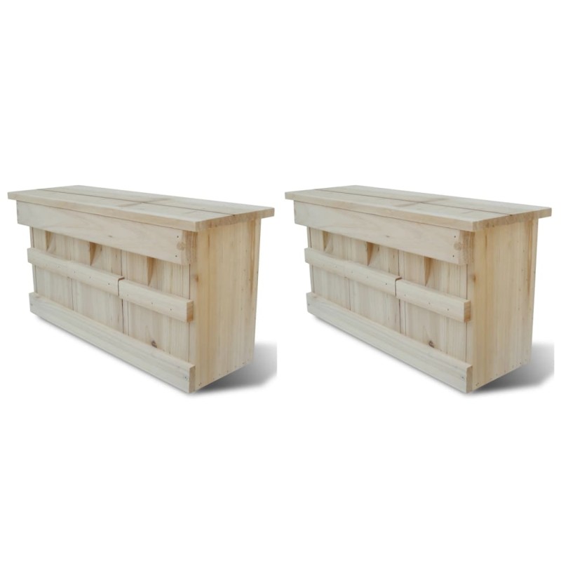 Spatzenhaus 2 Stk. Holz 44 x 15,5 x 21,5 cm