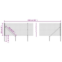 Maschendrahtzaun mit Bodenhülsen Anthrazit 1x25 m