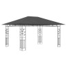 Pavillon mit Moskitonetz & LED-Lichterkette 4x3x2,73m Anthrazit