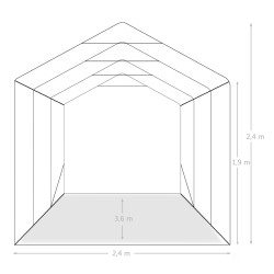 Garagenzelt PVC 2,4x3,6 m Grün