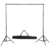 Fotostudio-Set mit Schwarzem Hintergrund 600×300 & Leuchten