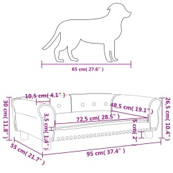 Hundebett Blau 95x55x30 cm Samt