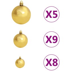 Künstlicher Weihnachtsbaum Nordmann LED & Kugeln Grün 150 cm