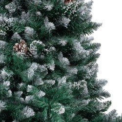 Künstlicher Weihnachtsbaum mit Beleuchtung Kugeln Zapfen 150 cm