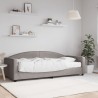 Tagesbett mit Matratze Taupe 90x200 cm Stoff