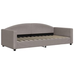 Tagesbett mit Matratze Taupe 90x200 cm Stoff