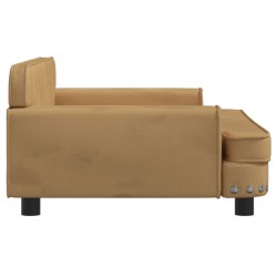 Hundebett Braun 90x53x30 cm Samt