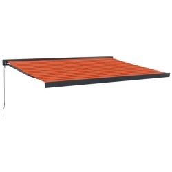 Markise Einziehbar Orange und Braun 4,5x3 m Stoff und Aluminium