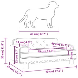 Hundebett Schwarz 70x45x30 cm Samt