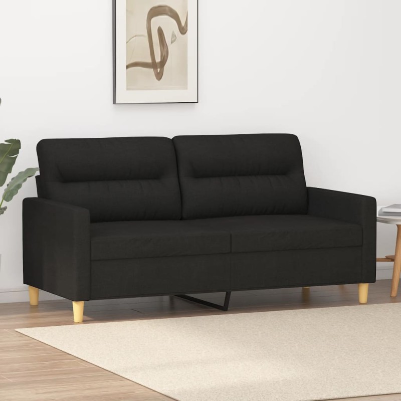 2-Sitzer-Sofa Schwarz 140 cm Stoff