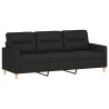 3-Sitzer-Sofa Schwarz 180 cm Stoff