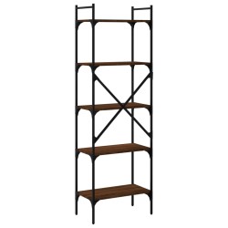 Bücherregal 5 Fächer Braun Eiche 56x31,5x174 cm Holzwerkstoff