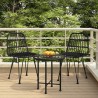 3-tlg. Garten-Essgruppe Schwarz Poly Rattan