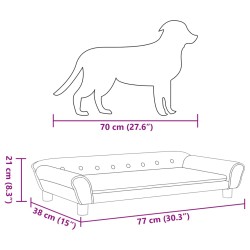 Hundebett Creme 100x50x21 cm Samt