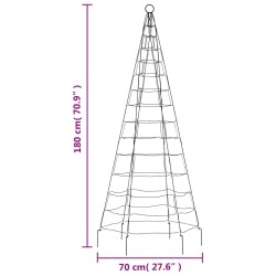 LED-Weihnachtsbaum für Fahnenmast 200 LEDs Blau 180 cm