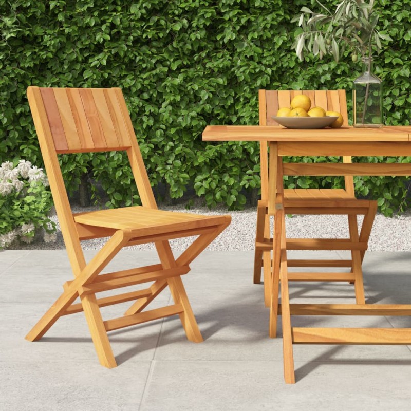 Gartenstühle 2 Stk. Klappbar 47x61x90 cm Massivholz Teak