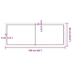 Wandregal Hellbraun 160x60x(2-4) cm Massivholz Eiche Behandelt