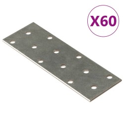 Lochplatten 60 Stk. 2 mm 120x40 mm Verzinkter Stahl