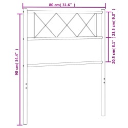 Kopfteil Metall Weiß 75 cm