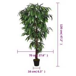 Mangobaum Künstlich 450 Blätter 120 cm Grün