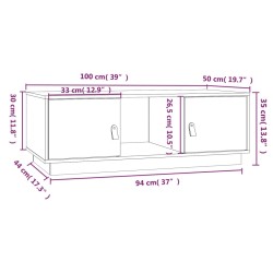 Couchtisch 100x50x35 cm Massivholz Kiefer