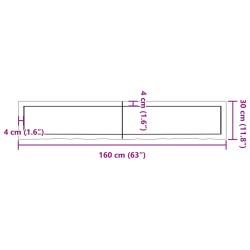 Waschtischplatte 160x30x(2-4) cm Massivholz Unbehandelt