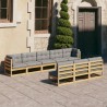 8-tlg. Garten-Lounge-Set mit Kissen Massivholz Kiefer