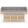 8-tlg. Garten-Lounge-Set mit Kissen Massivholz Kiefer