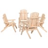 5-tlg. Garten-Lounge-Set Massivholz Fichte