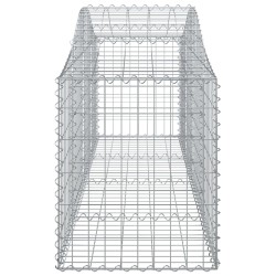 Gabionen mit Hochbogen 2 Stk. 200x50x60/80 cm Verzinktes Eisen