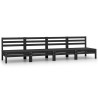 4-tlg. Garten-Lounge-Set Schwarz Massivholz Kiefer