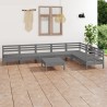 8-tlg. Garten-Lounge-Set Massivholz Kiefer Grau