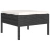 2-tlg. Garten-Lounge-Set mit Auflagen Poly Rattan Schwarz