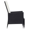 2-tlg. Garten-Lounge-Set mit Kissen Poly Rattan Schwarz