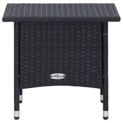 2-tlg. Garten-Lounge-Set mit Kissen Poly Rattan Schwarz