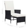 2-tlg. Garten-Lounge-Set mit Kissen Poly Rattan Schwarz