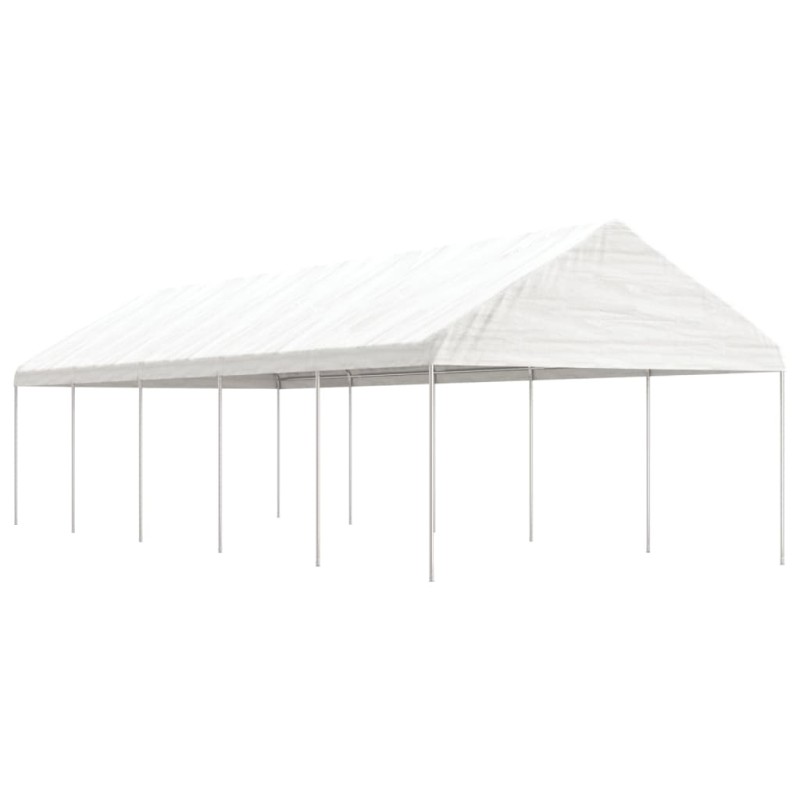 Pavillon mit Dach Weiß 11,15x4,08x3,22 m Polyethylen